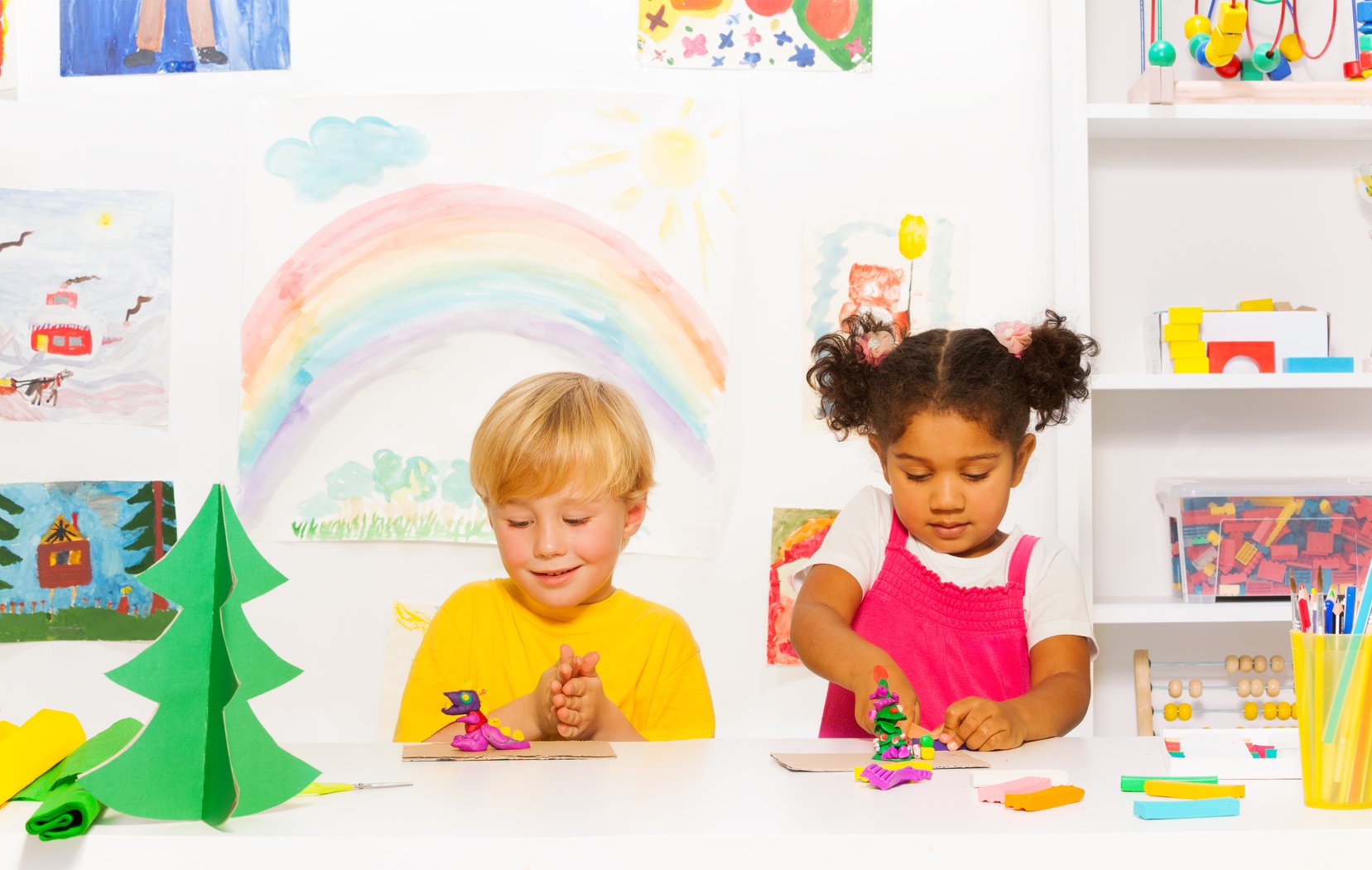 Kids Playing with Dough